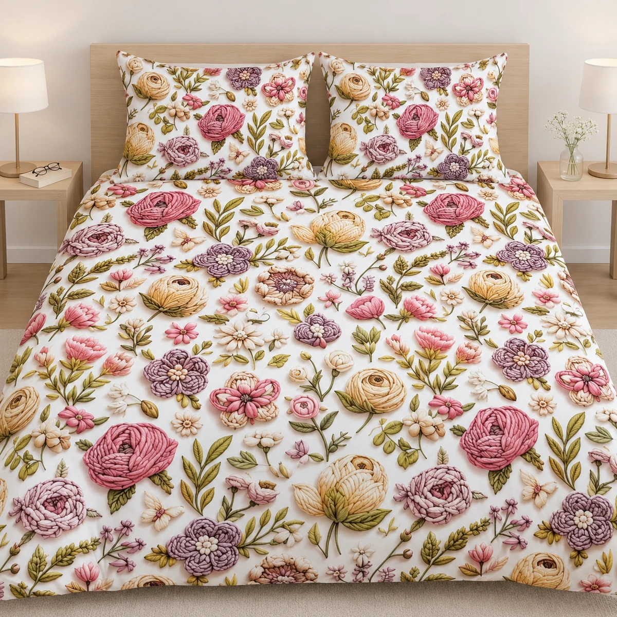3D Bedsheet- D21 Vintage Garden
