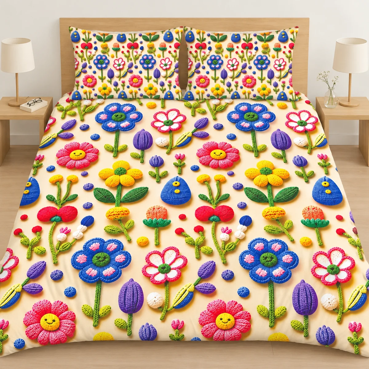 3D Bedsheet- D25 Happy Petals