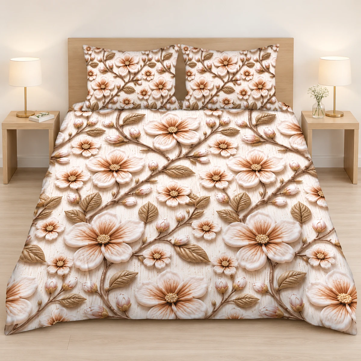 3D Bedsheet- D26 Rose Gold